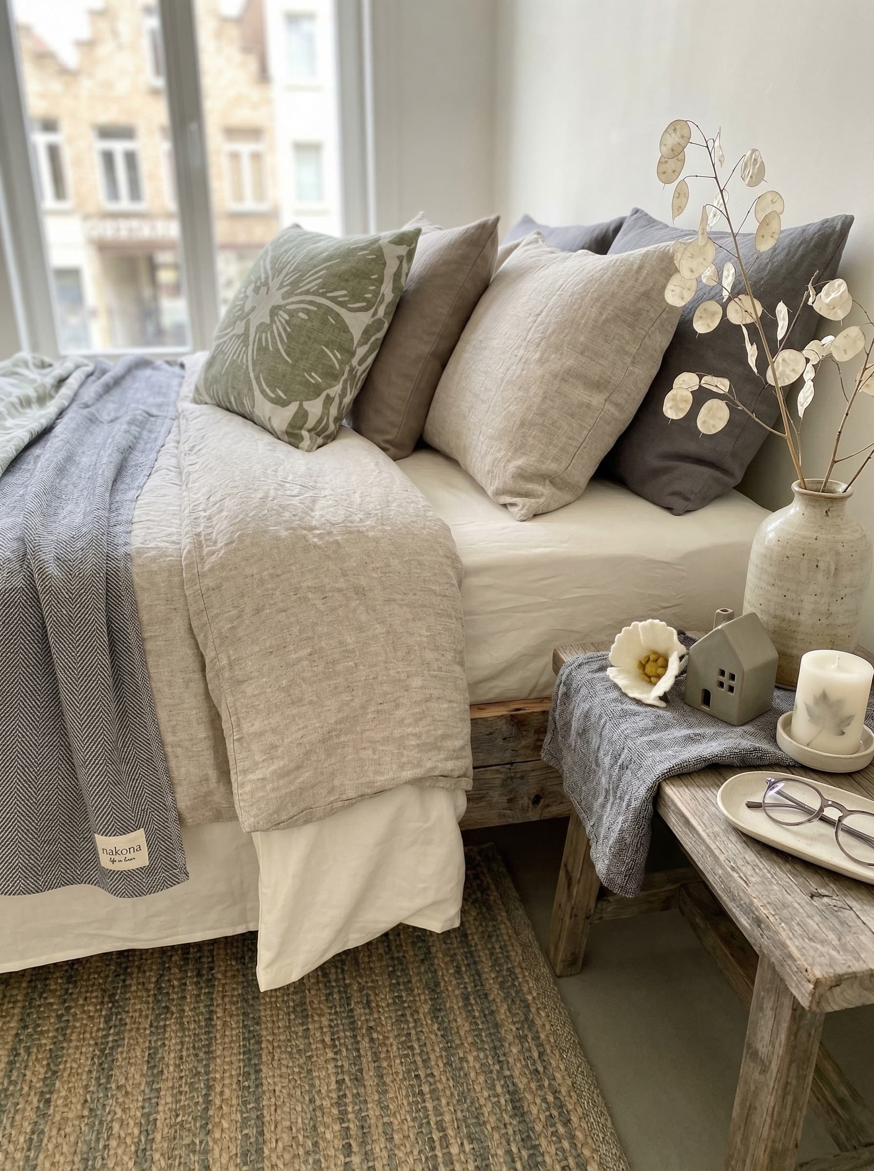 Nakona home linen collectie — Bed-, tafel-, en badlinnen, plaids en gordijnen